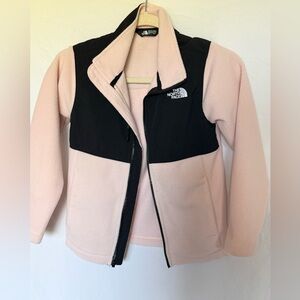 The North Face Kids Light Pink and Black Fleece Jacket